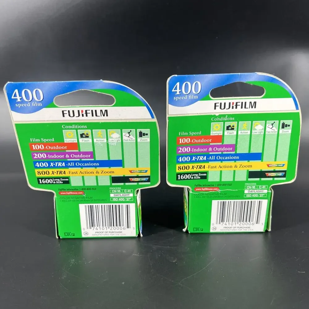 2 Rolls of FujiFilm Superia X-Tra 400 Speed Film 24 Exposures (48 Total)